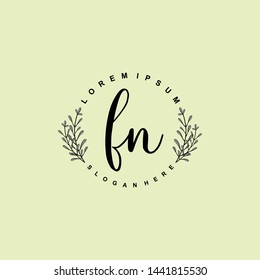 FN Initial beauty floral logo template