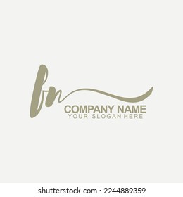 FN Initial Handwriting Logo Design Vector