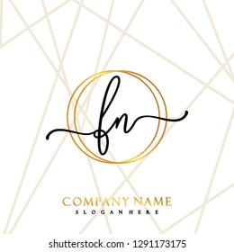 FN Initial Handwriting logo template vector