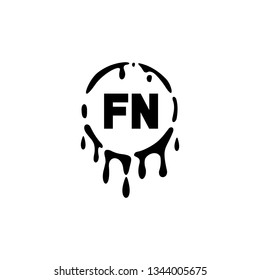 FN  Initial Handwriting logo template vector
