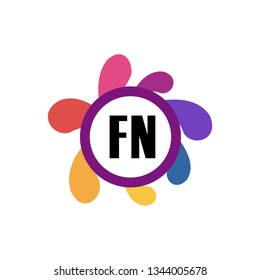 FN  Initial Handwriting logo template vector