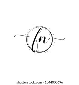 FN  Initial Handwriting logo template vector