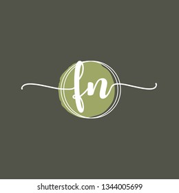 FN  Initial Handwriting logo template vector