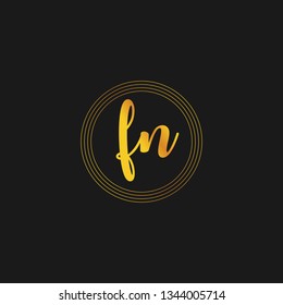 FN  Initial Handwriting logo template vector