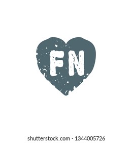 FN  Initial Handwriting logo template vector