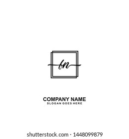 FN Initial handwriting logo template vector