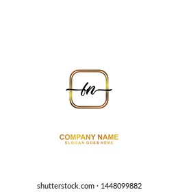 FN Initial handwriting logo template vector