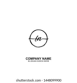 FN Initial handwriting logo template vector