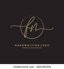 FN Initial handwriting logo template vector