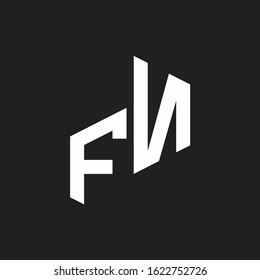 FN Initial Letters logo monogram with up to down style