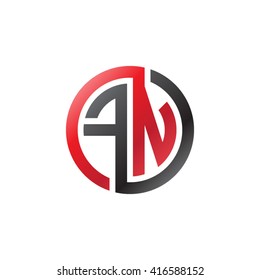 FN initial letters loop linked circle logo black red