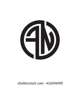 FN initial letters loop linked circle monogram logo