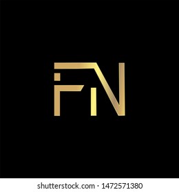 FN Initial logo Capital Letters Gold colors