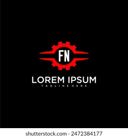 Monograma inicial FN para el Vector de diseño de logotipo automotriz