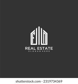FN initial monogram logo for real estate with home shapes creative design