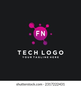 Plantilla de logotipo de burbuja de iniciales FN ilustración vectorial imagen de stock