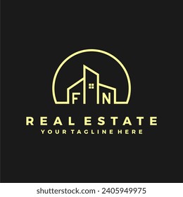 FN initials homes modern building company logo vector.eps