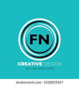 Diseño creativo del logotipo de la letra de FN. Diseño único FN. Ilustración vectorial