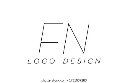 Diseño del logotipo de la carta FN. Logotipo de letra FN Ilustración vectorial - Vector
