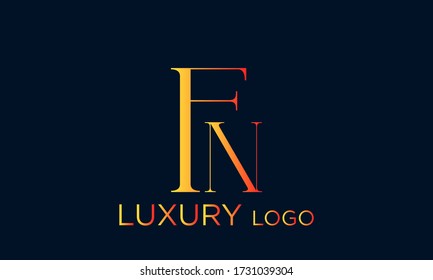 Diseño del logotipo de la carta FN. Logotipo de letra FN Ilustración vectorial - Vector
