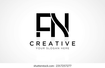 FN Letter Logo Design Vector Template. Alphabet Initial Letter FN Logo Design With Glossy Reflection Business Illustration.