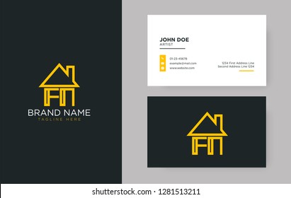 FN Letter Real Estate Logo Design - Real estate logo