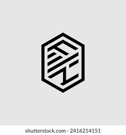 FN line geometric monogram with high quality professional design that will print well