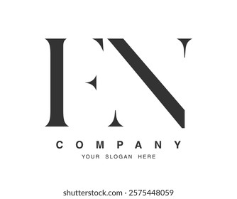 FN logo design. Initial letter f and n serif font style. Creative classic company name typography. Trendy logotype or identity. Vector illustration.