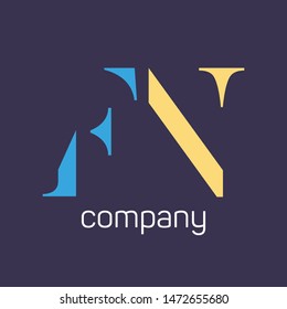 FN logo design. Monogram. Company logo. Letters F and N.