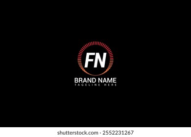 FN-Logo. F N-Design. Weißer FN-Buchstabe. FN, F N Buchstabe Logo-Design. Anfangsbuchstabe FN verknüpfte Kreis Großbuchstaben Monogramm Logo.