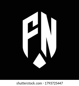 fn logo monogram with emblem shield style design template