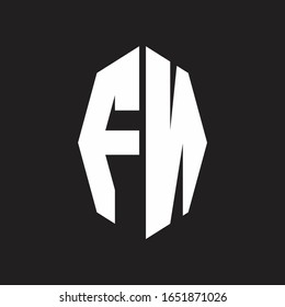 FN Logo monogram with octagonal ribbon style design template