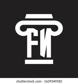 FN Logo monogram with pillar style design template