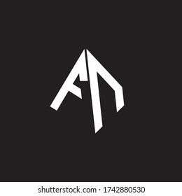 FN Logo monogram with standout triangle shape ribbon design template