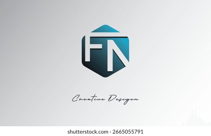 FN Minimal Polygon Shape Abstract Negative Space Symbol for Branding Use"