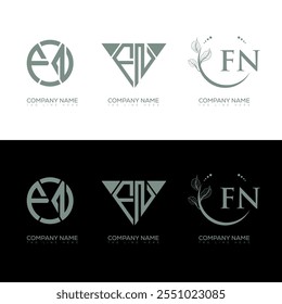 FN minimalistisches und klassisches Logo Set Design. FN-Monogramm-Kreisform-Vektor. FN einzigartiges Design.
