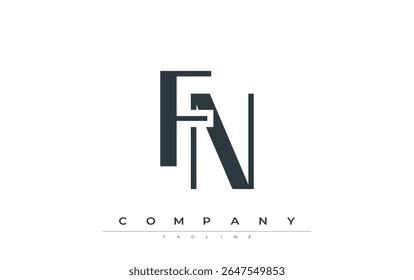 FN Modern Initials Logo Design. Branding logo with stylized initials showcasing bold design and modern aesthetic. Ideal for professional business branding or creative projects focusing on minimalistic