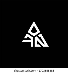 FN monogram logo with 3 pieces shape isolated on triangle design template