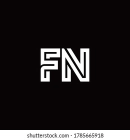 FN monogram logo with abstract line design template