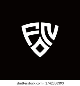 FN monogram logo with modern shield style design template isolated on black background