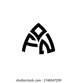 Logotipo de monograma FN con plantilla de diseño de estilo triangular moderna aislado en fondo blanco