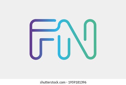 FN Monogram tech with a monoline style. Looks playful but still simple and futuristic. A perfect logo for your tech company or any futuristic design project. svg