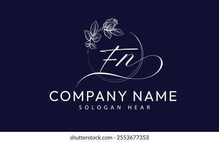  FN N F initial signature logo template vector