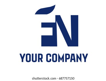 FN  Negative Space Square Swoosh Letter Logo
