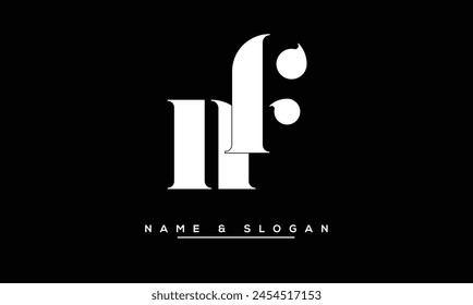 Monograma del logotipo de las letras Abstractas de FN, NF