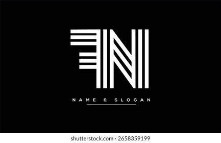 FN, NF Letras Abstractas Logo Monograma