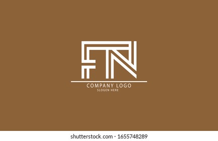Plantilla de monograma abstracto del logotipo vectorial de FN NF