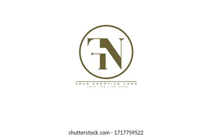 Plantilla de monograma abstracto del logotipo vectorial de FN NF