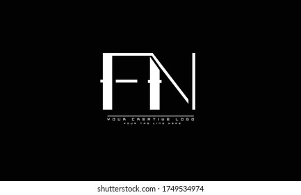 FN NF abstract vector logo monogram template