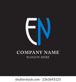 FN NF EN NE abstract monogram initial letter logo design template.